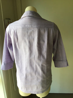 SELF STRIPE 3/4 SLEEVE BLOUSE - MAUVE