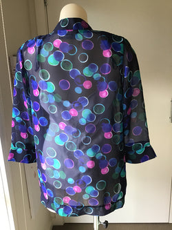 CHIFFON EDGE TO EDGE JACKET - NAVY