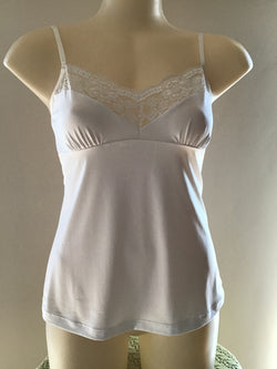 MICRO & LACE CAMI - WHITE