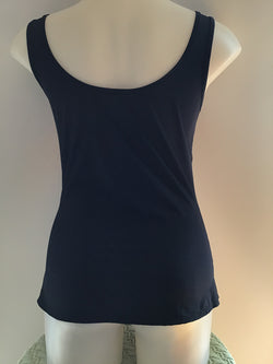 MICRO & LACE BUILT UP CAMI - BLACK