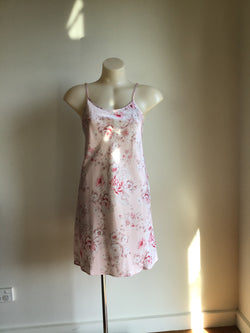 SATIN CHEMISE - PINK FLORAL
