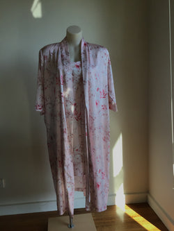 SATIN ROBE - PINK FLORAL