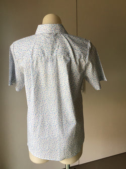 100% COTTON SH/SLEEVE SHIRT - BLUE FLORAL
