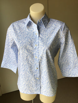 3/4 SLEEVE COTTON SHIRT - SKY