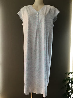 V/NECK NIGHTIE - AQUA FLORAL