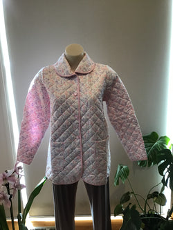 QUILTED BED JACKET - PINK FLORAL