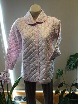 QUILTED BED JACKET - PINK FLORAL