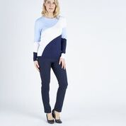 STRETCH PETITE PONT PANT - NAVY