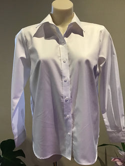 100% COTTON L/SLV BLOUSE - WHITE